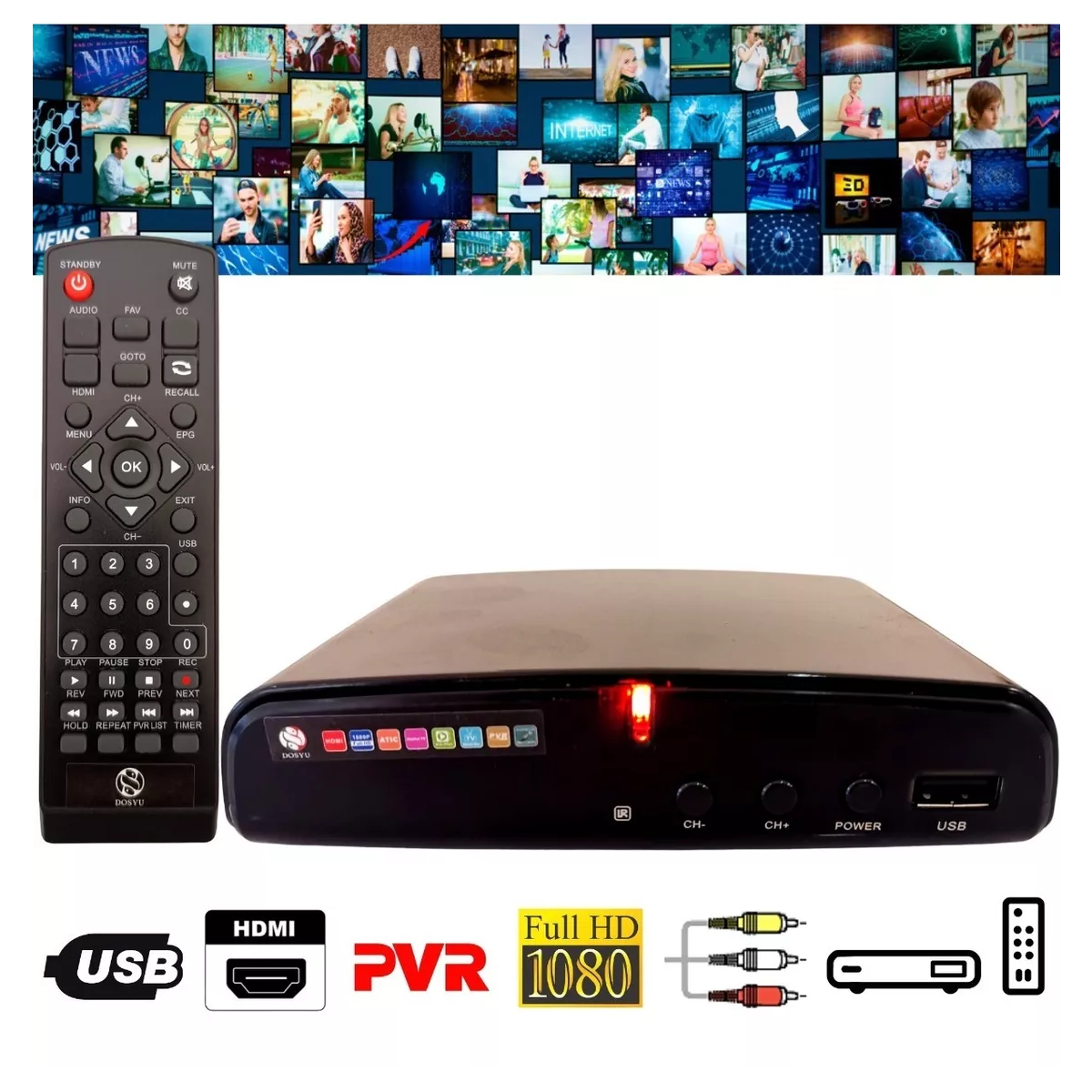 Decodificador Tv Convertidor Digital Full Hd 1080p