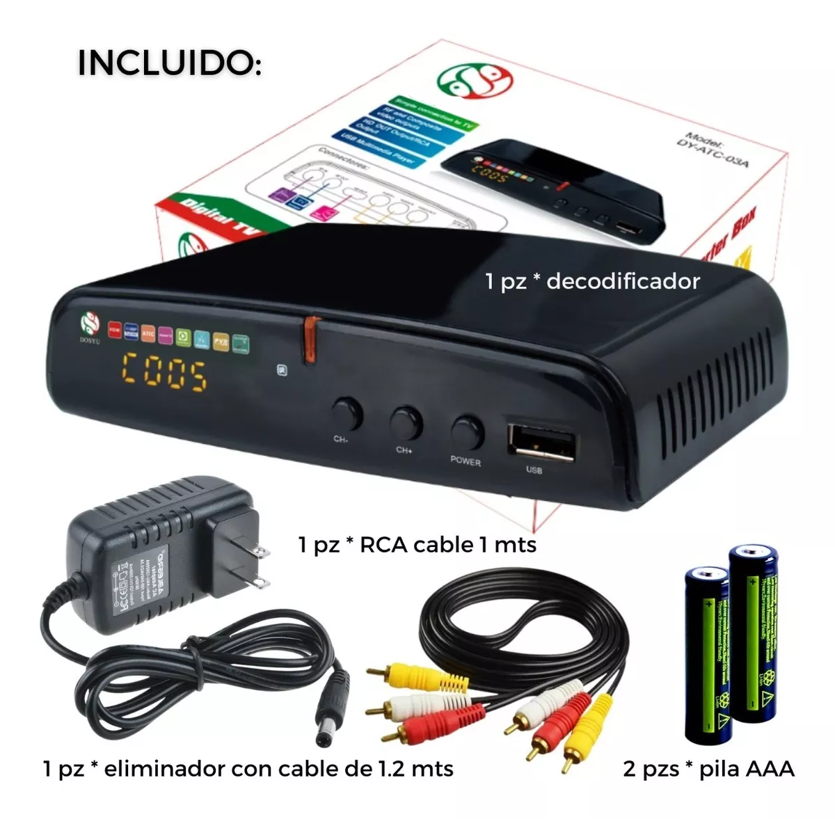 Convertidor 03 Decodificador Digital Señal Analoga Hd 