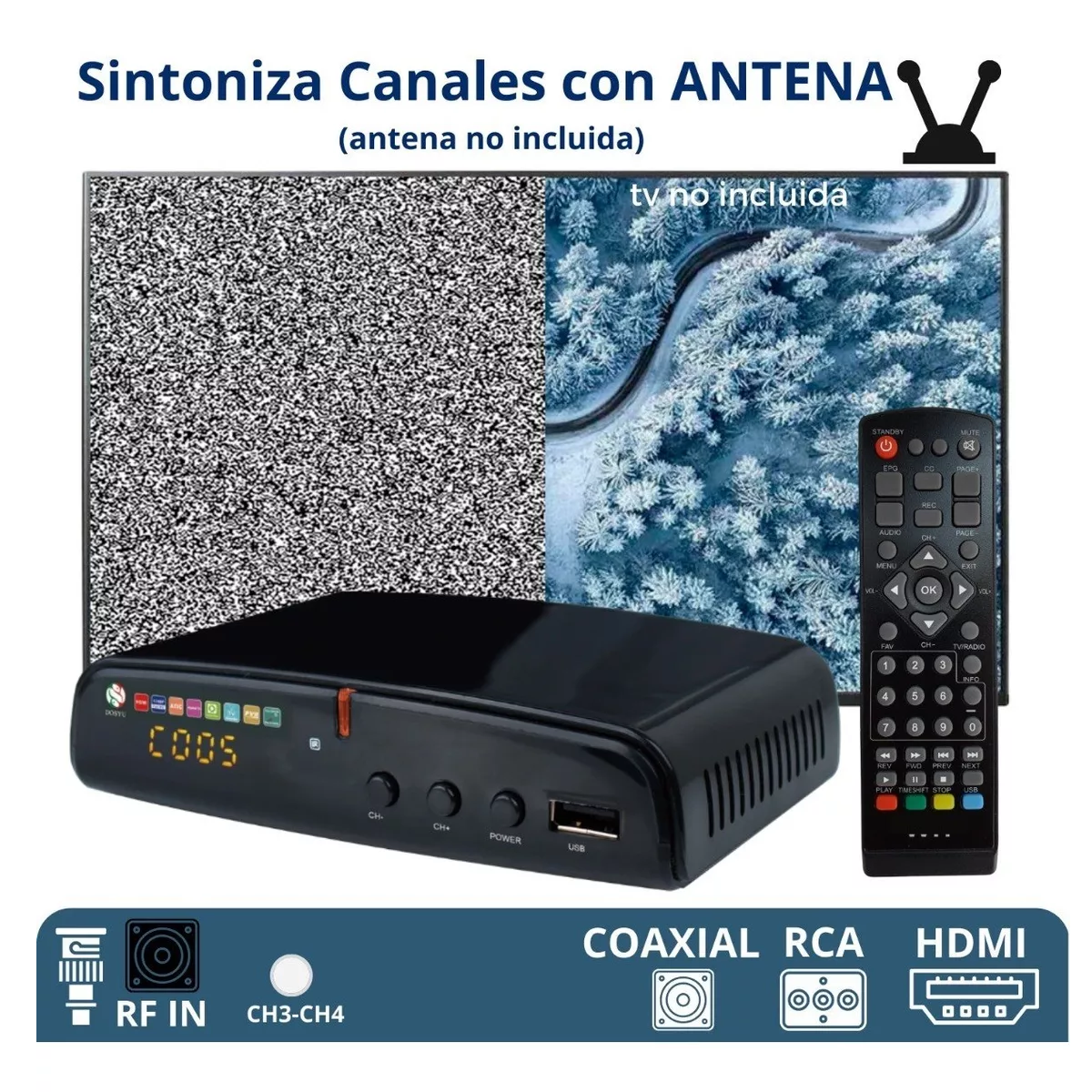 Convertidor 03 Decodificador Digital Señal Analoga Hd 