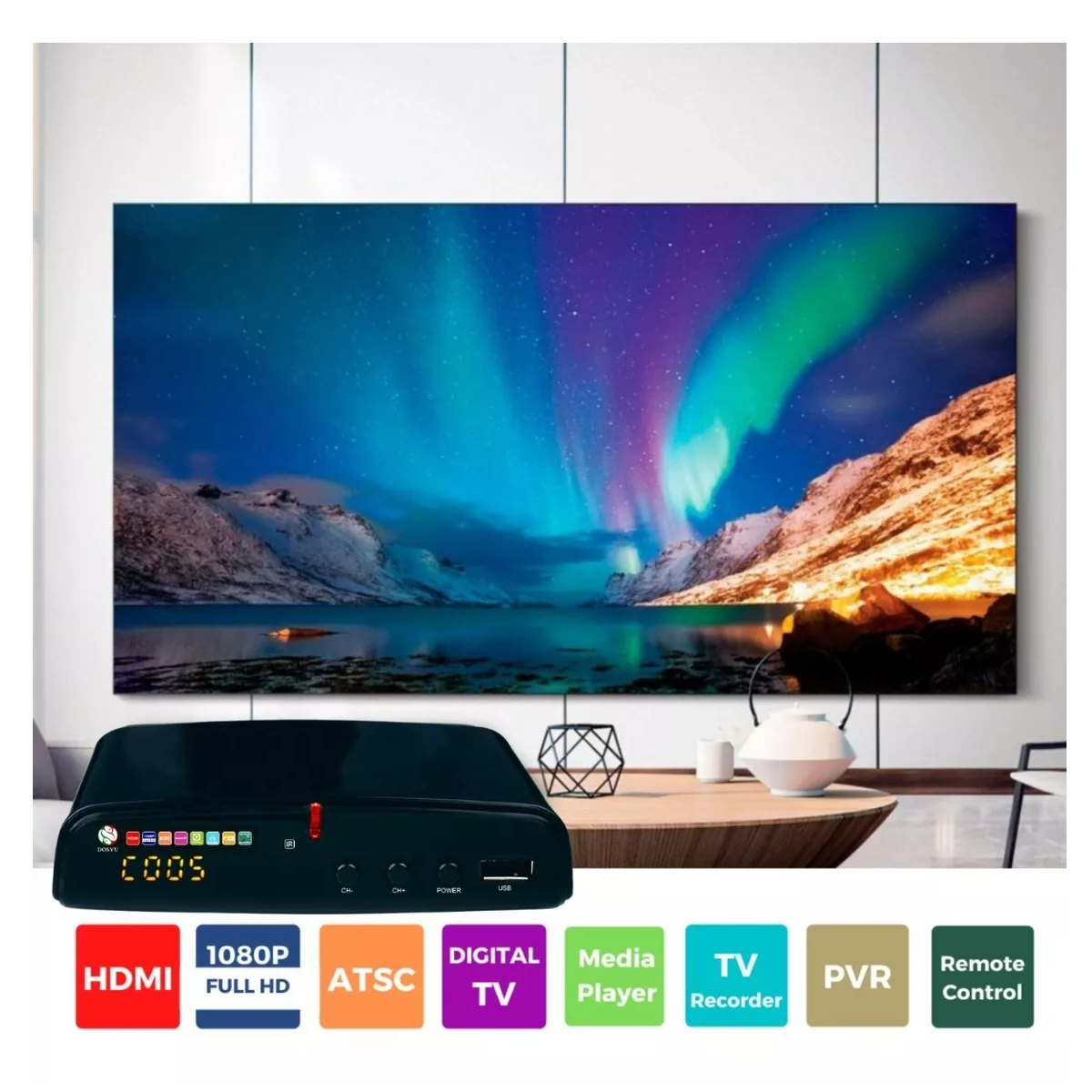 Convertidor 03 Decodificador Digital Señal Analoga Hd 