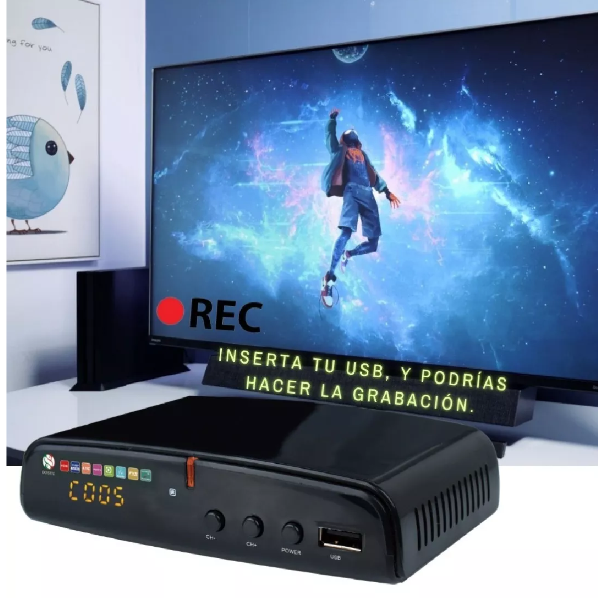 Decodificador Convertidor Digital Tv Full Hd 1080p + Antena
