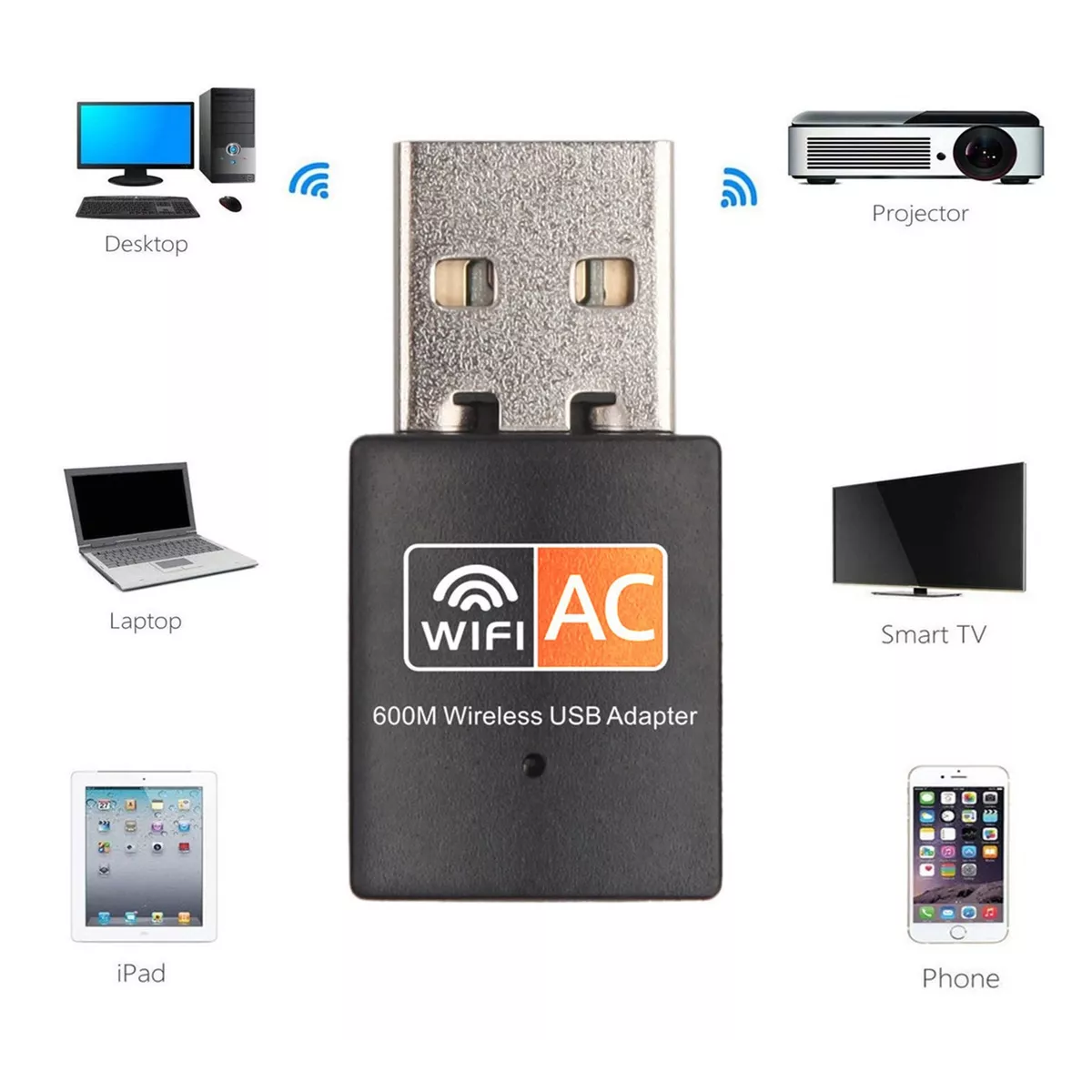 Antena Adaptadora Wifi De Banda Dual 600 Mb/s Usb 2.0