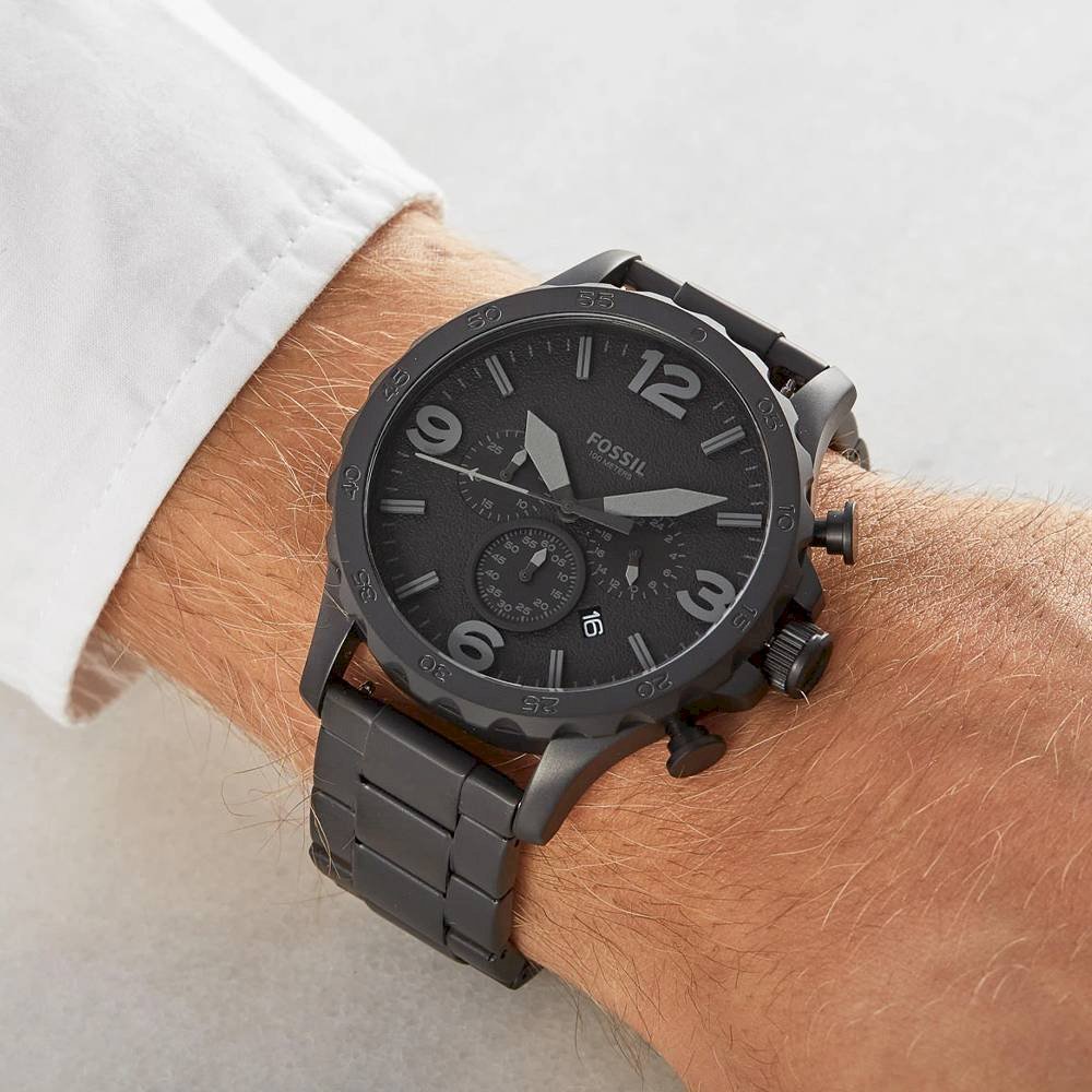 Reloj Fossil Nate JR1401 Caballero Negro