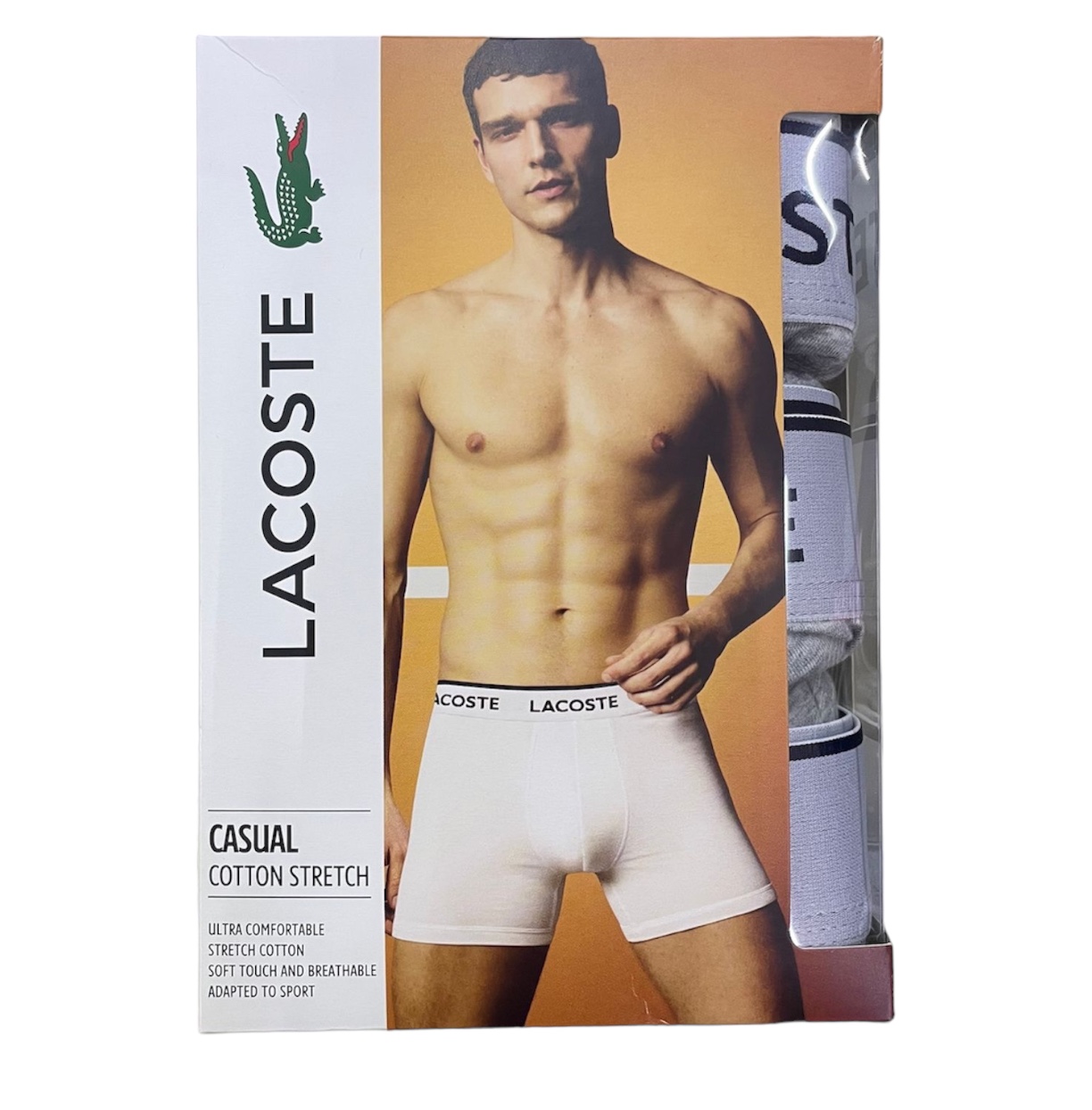 3pack Boxer Brief Lacoste Color Gris - 100% Original Y Nuevo
