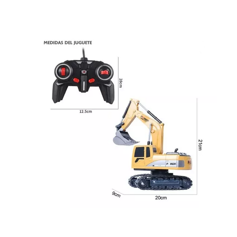 Excavadora Control Remoto Rc Juguete 11 Canal Aleación