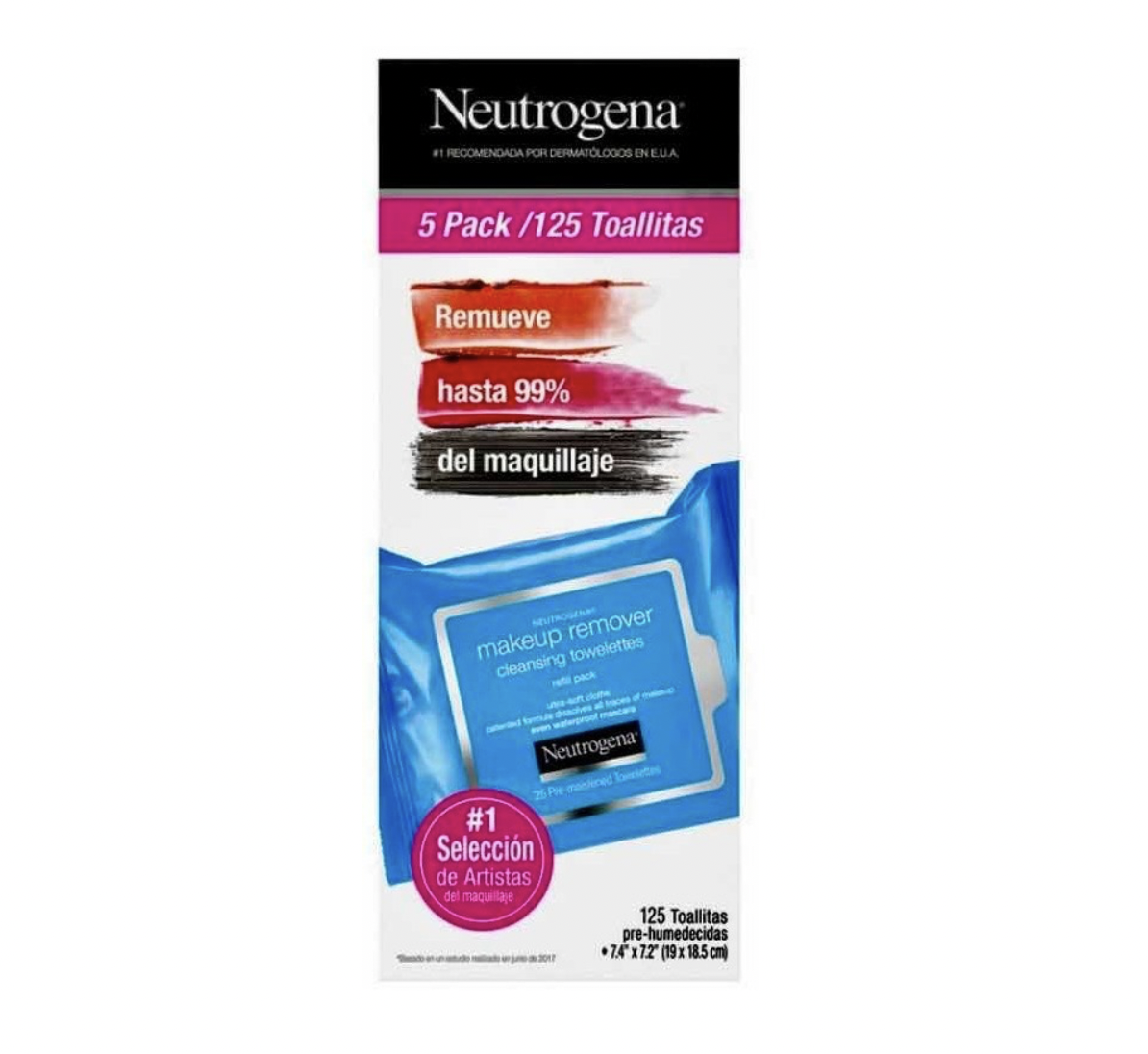 Toallitas Limpiadoras Faciales Neutrogena 5 Pack 125 Toallas