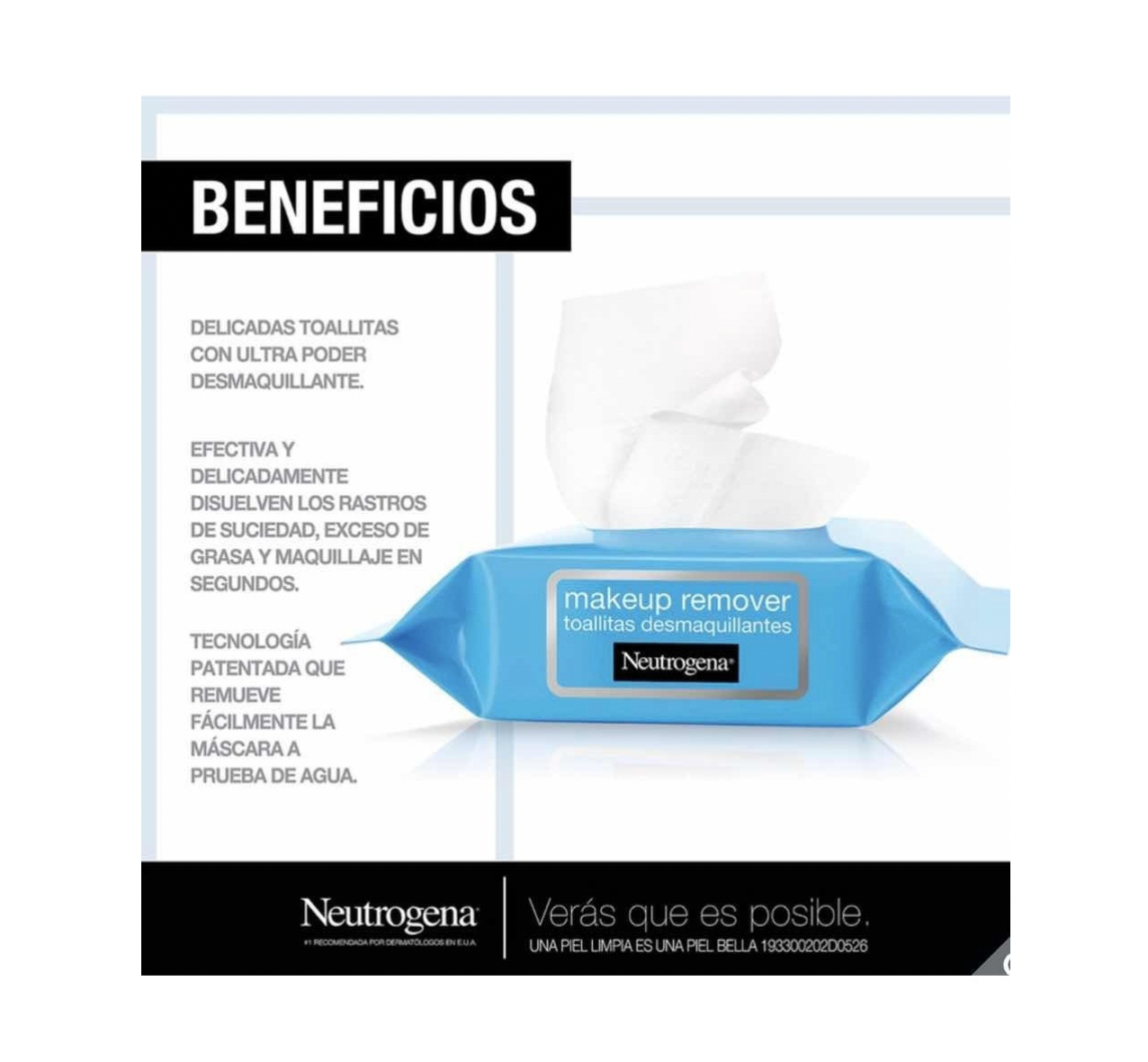 Toallitas Limpiadoras Faciales Neutrogena 5 Pack 125 Toallas