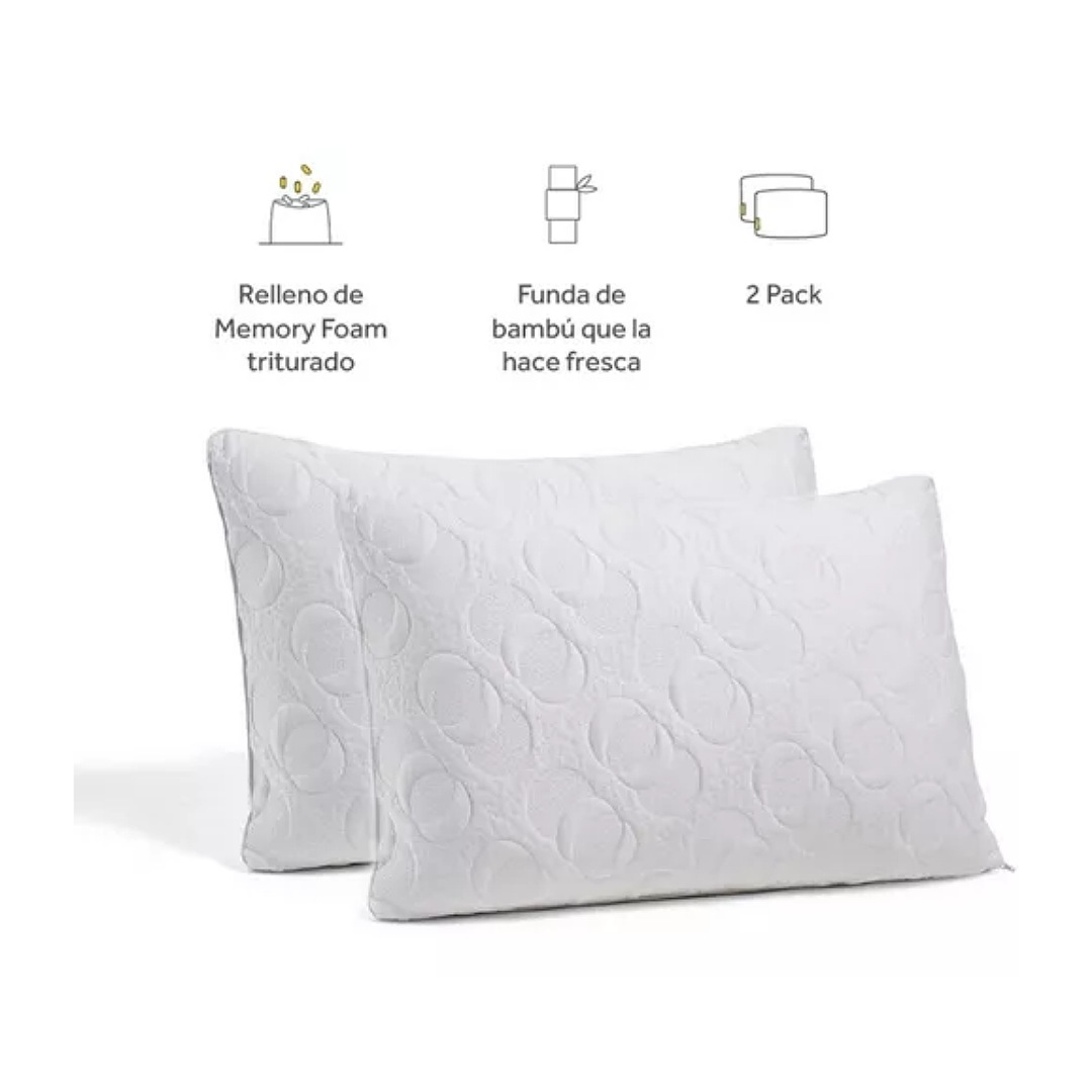 Almohadas Nooz Memory Foam, 2 Pack Estándar