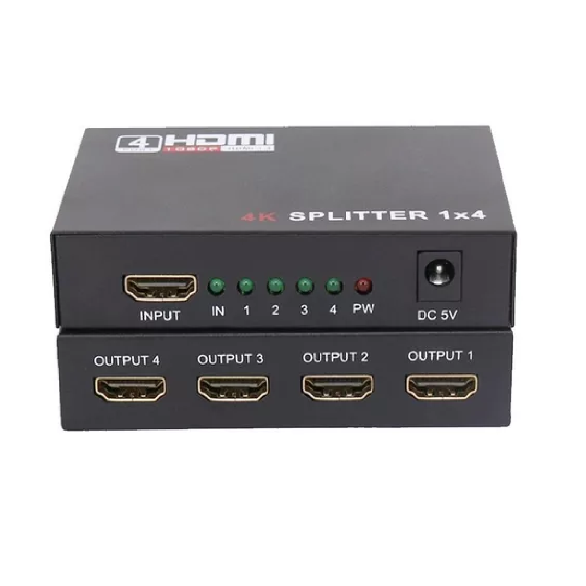 Splitter Hdmi 1x4 1080p Divisor Señal Amplificador Tv Monito