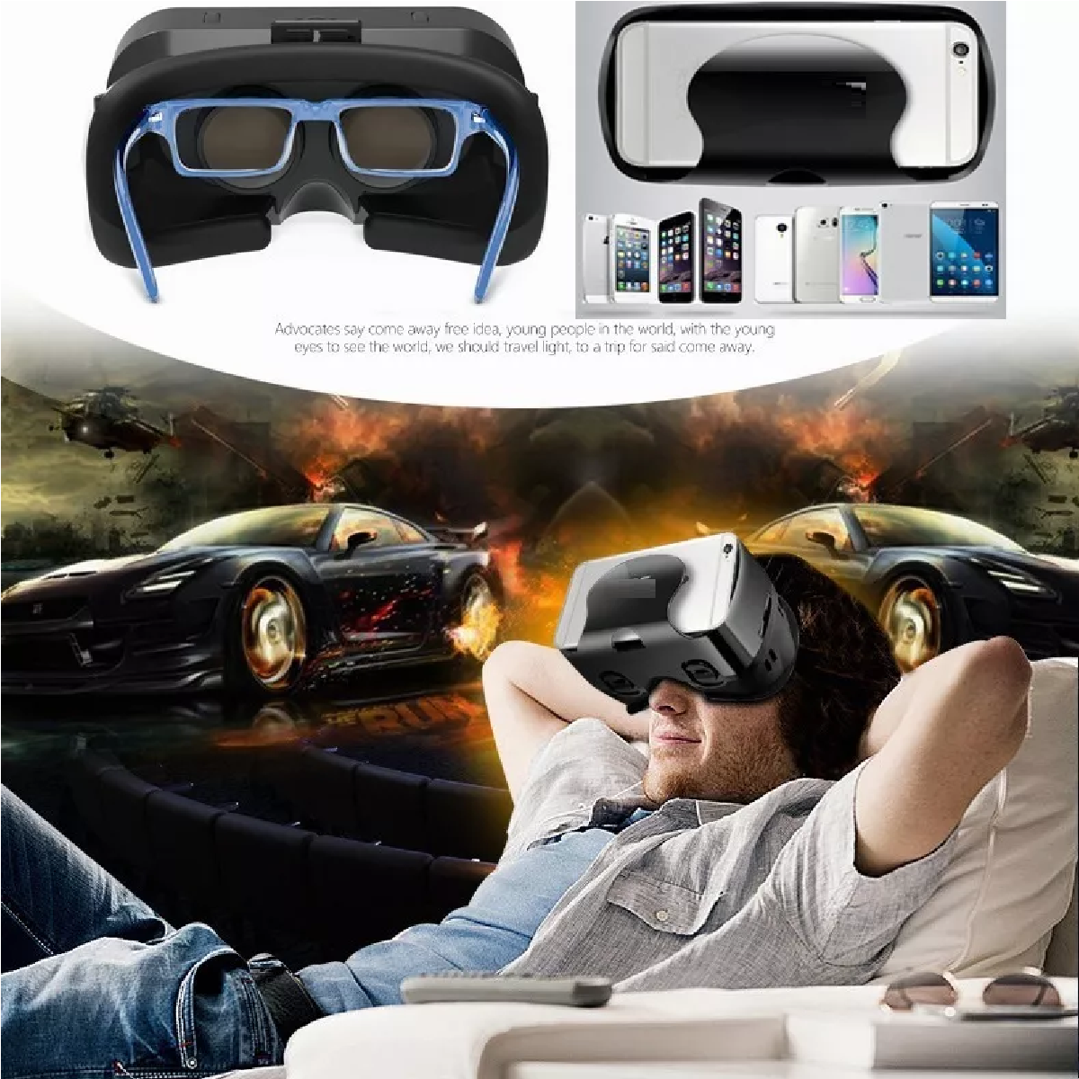 Casco De Realidad Virtual 3d Gafas Vr Con Controladores