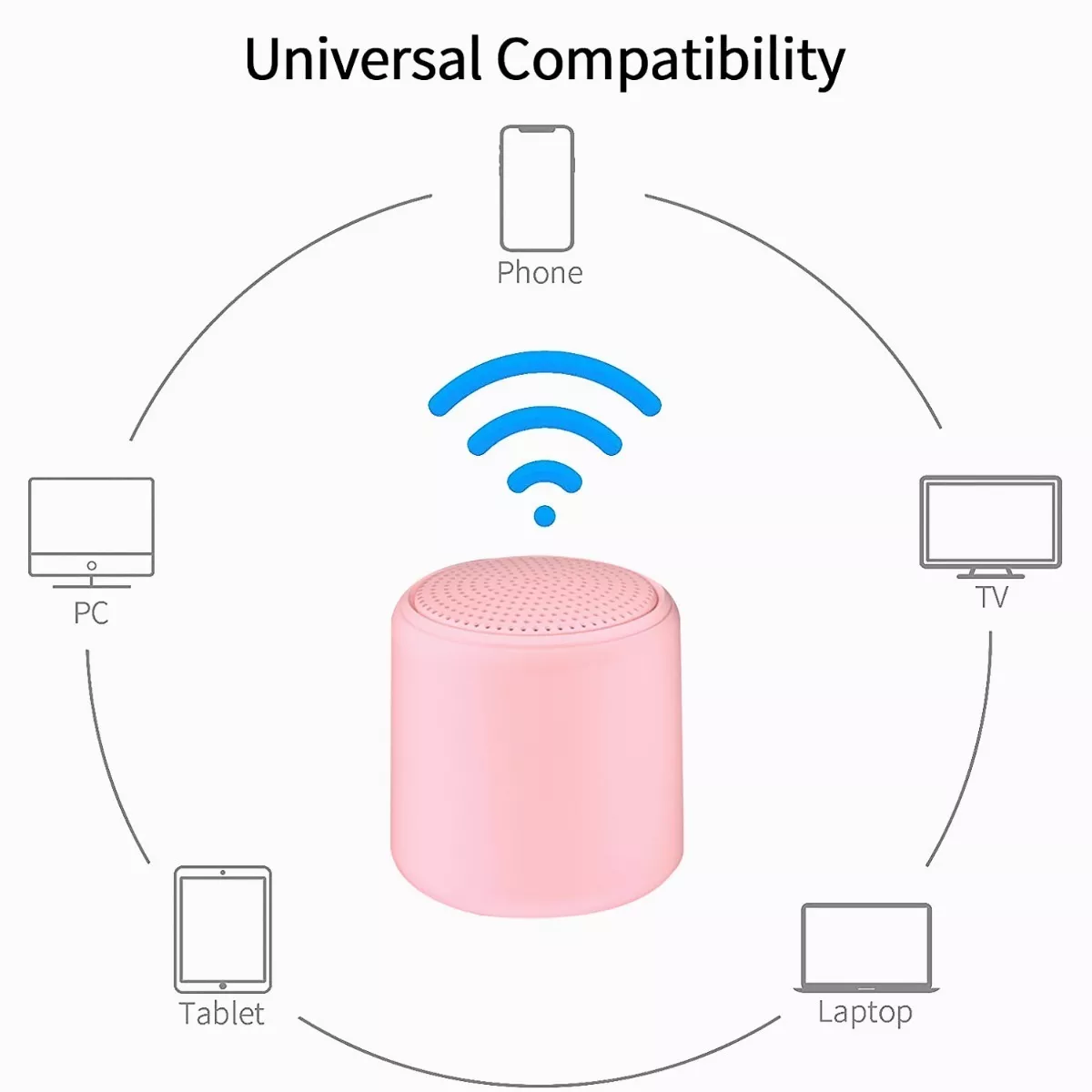 Mini  Bocina Portátil Con Bluetooth Tws Audio Rosa