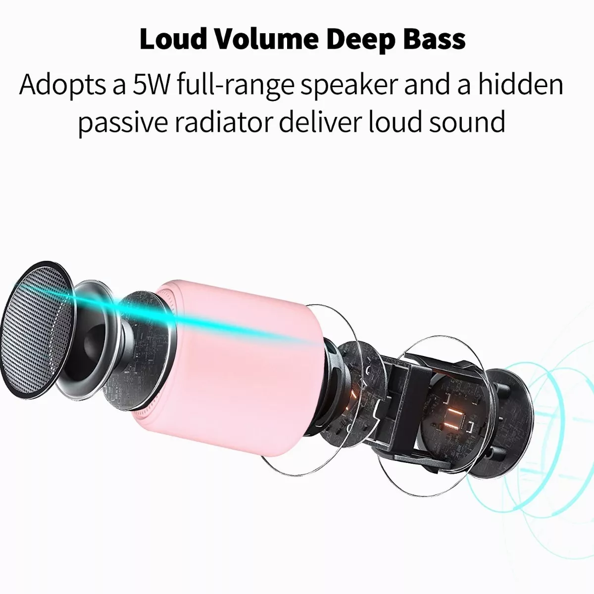 Mini  Bocina Portátil Con Bluetooth Tws Audio Rosa