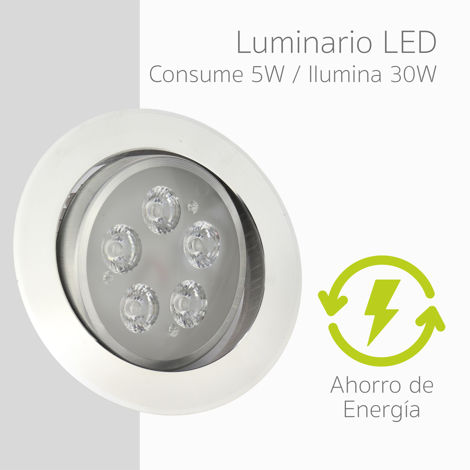 Lampara Foco Led Empotrable Plafón Ajustable Luz Blanca 5w