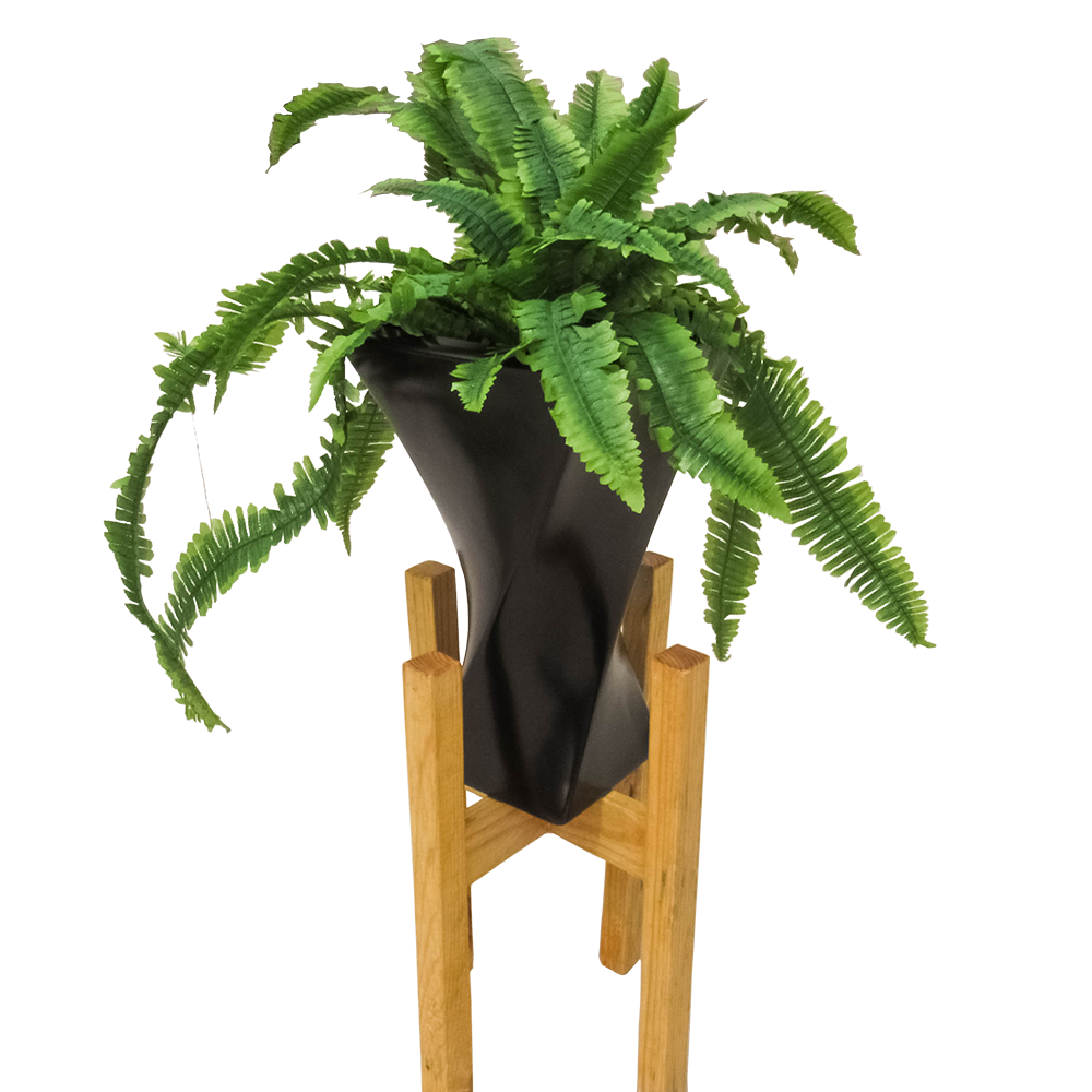 Maceta de Fibra de Vidrio Modelo Francés Espiral Mediano Chocolate*