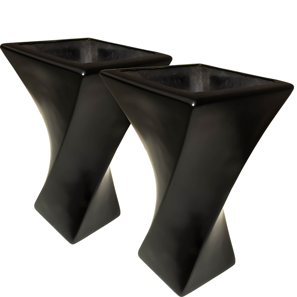 Maceta de fibra de vidrio modelo Francés Espiral Grande  chocolate*