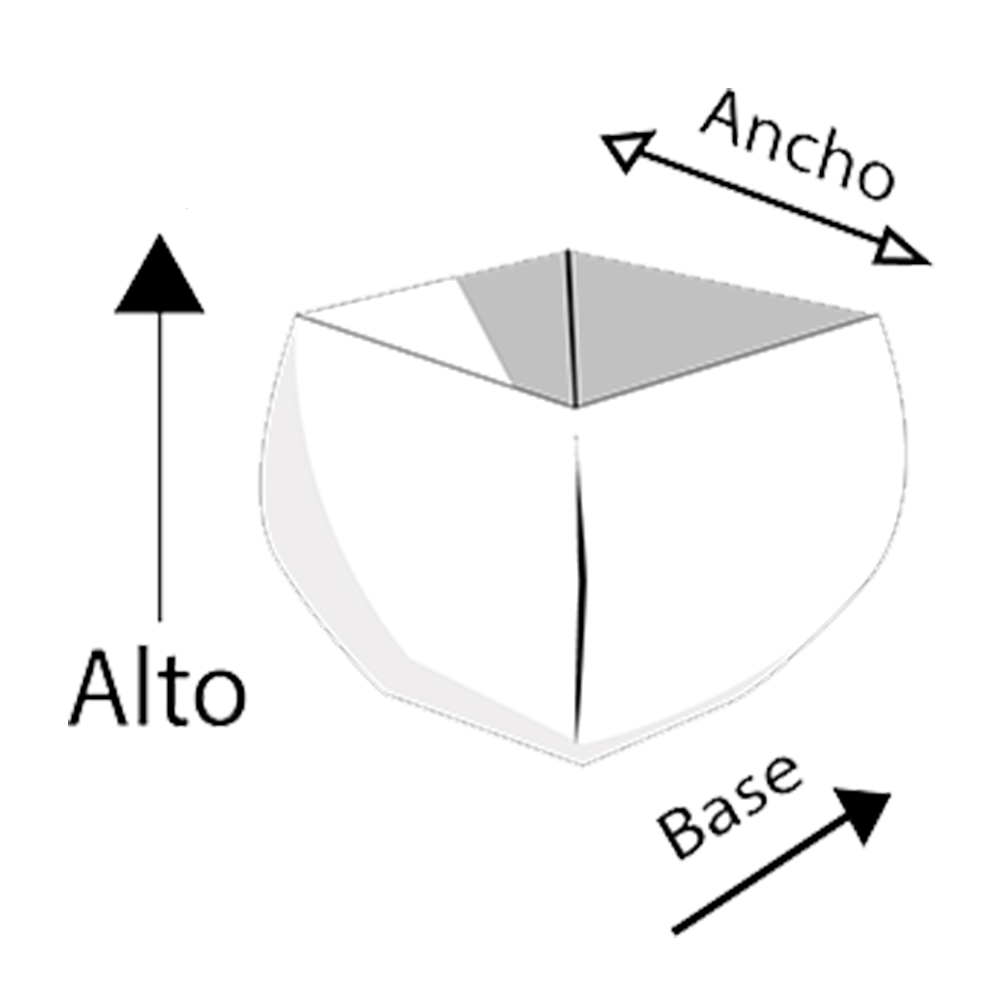 Maceta de fibra de vidrio modelo Trapecio Italiano Mediano chocolate*