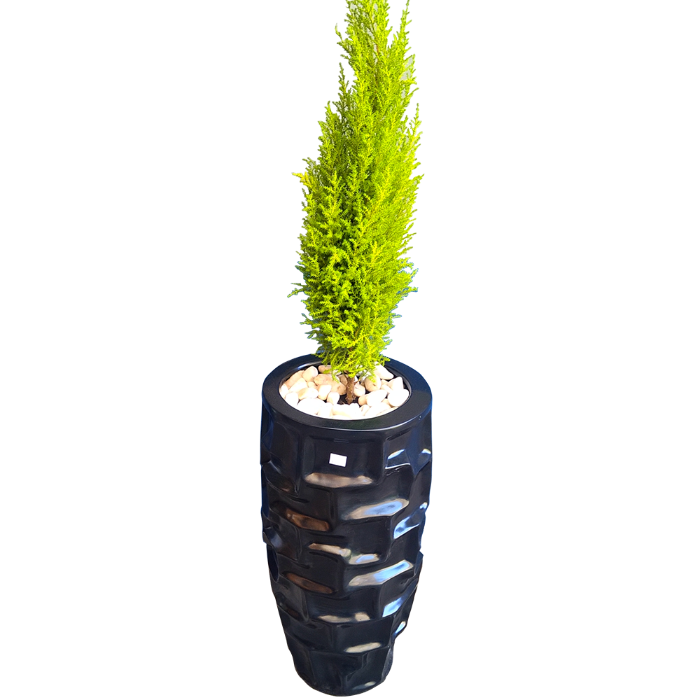 Maceta de fibra de vidrio modelo Panal Mediano chocolate*