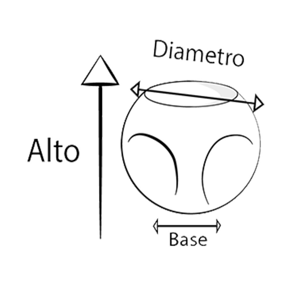 Maceta de fibra de vidrio modelo Ball Mini chocolate*