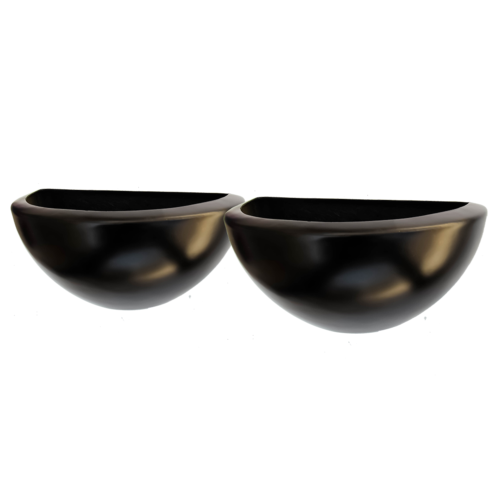 Maceta de fibra de vidrio modelo Media Luna de pared chocolate*