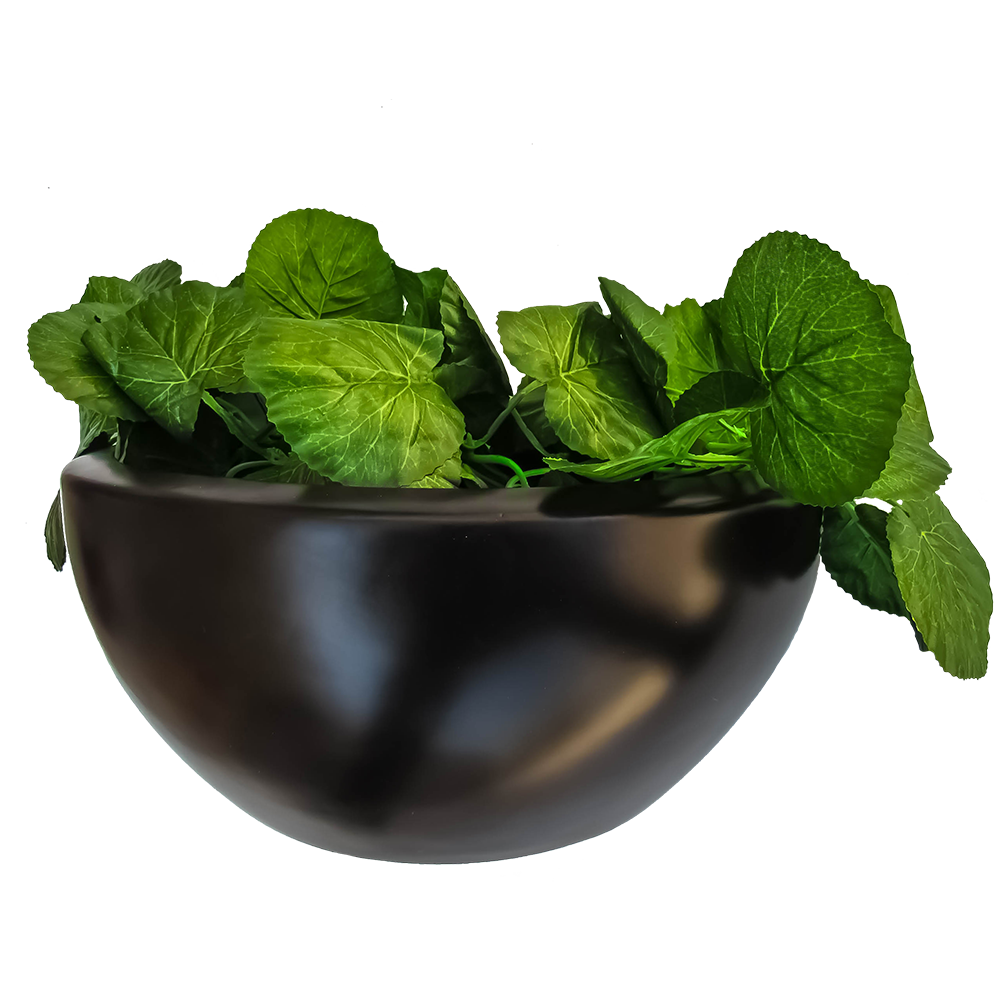 Maceta de fibra de vidrio modelo Media Luna de pared chocolate*