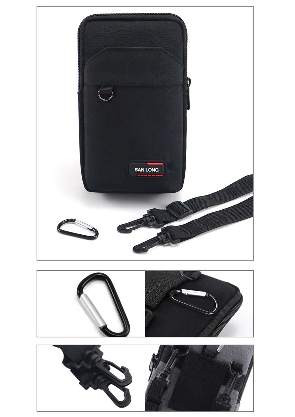 Bolsa Mochila riñonera seguridad porta cel contra agua cinturón hombro negro moto deporte cartera