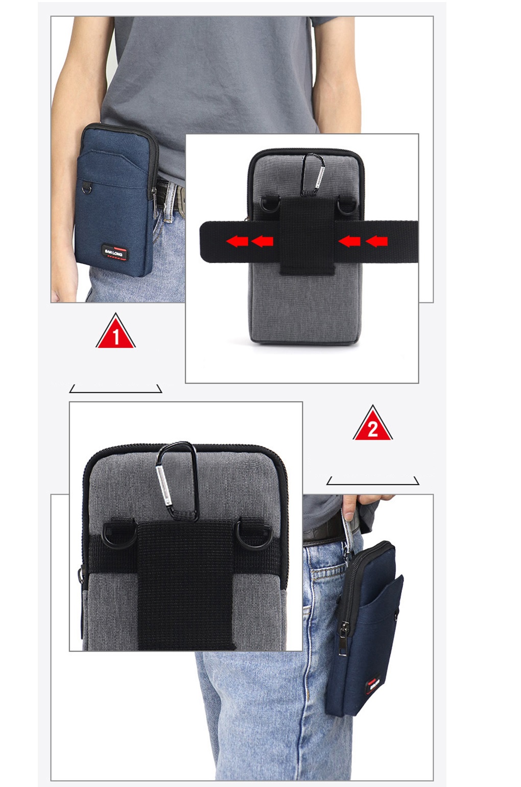 Bolsa Mochila riñonera seguridad porta cel contra agua cinturón hombro negro moto deporte cartera
