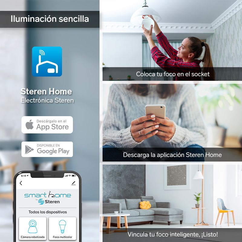 Foco Led Wi-fi Multicolor 15 W Alexa Google Assistant Steren