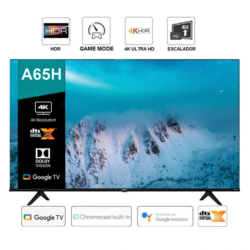 Smart Tv Hisense 65 pulgadas Pantalla Led 65A65H 4K Ulta HD REACONDICIONADA