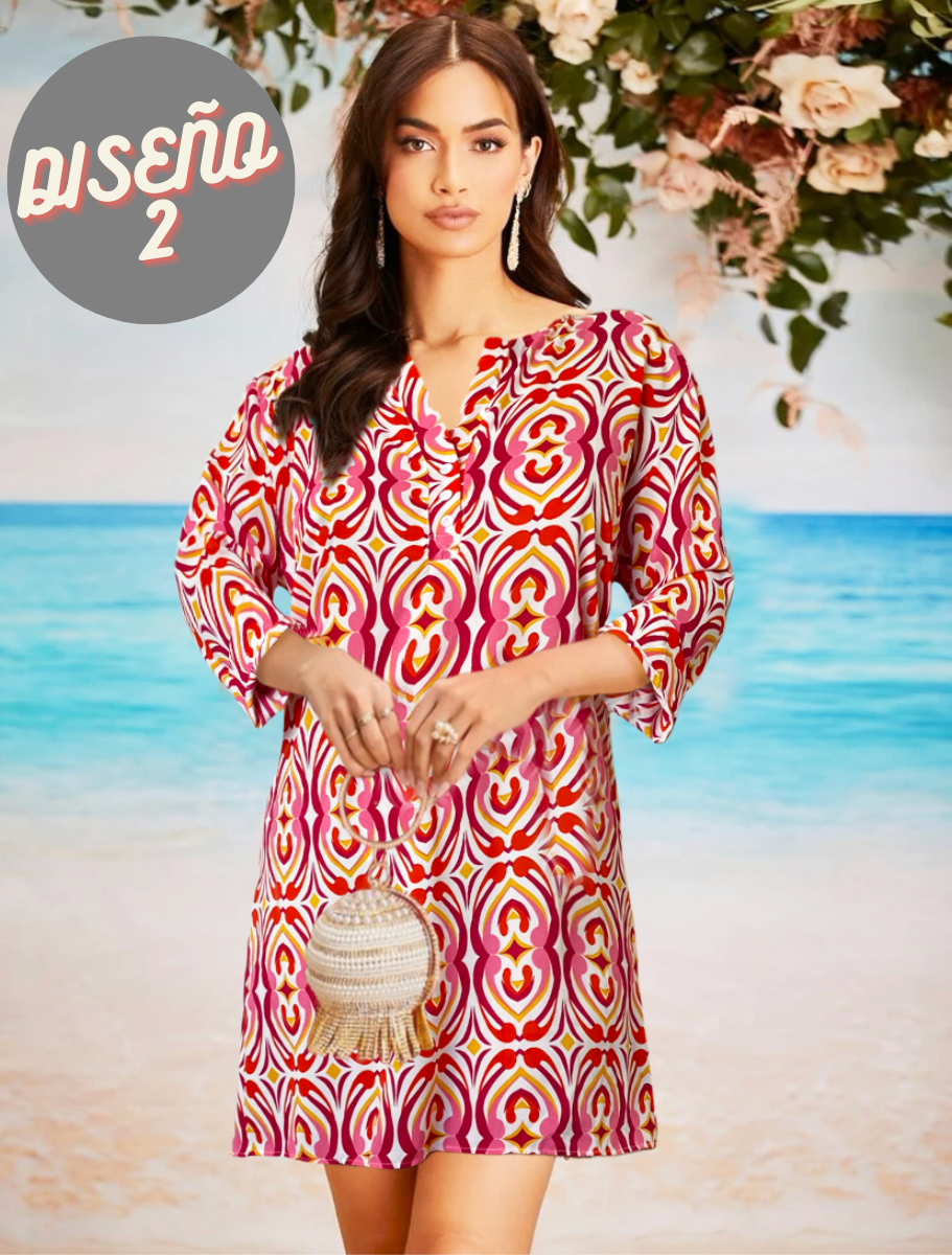 Vestidos Casuales Mujer Midi Curvy Blusón Largo Playa