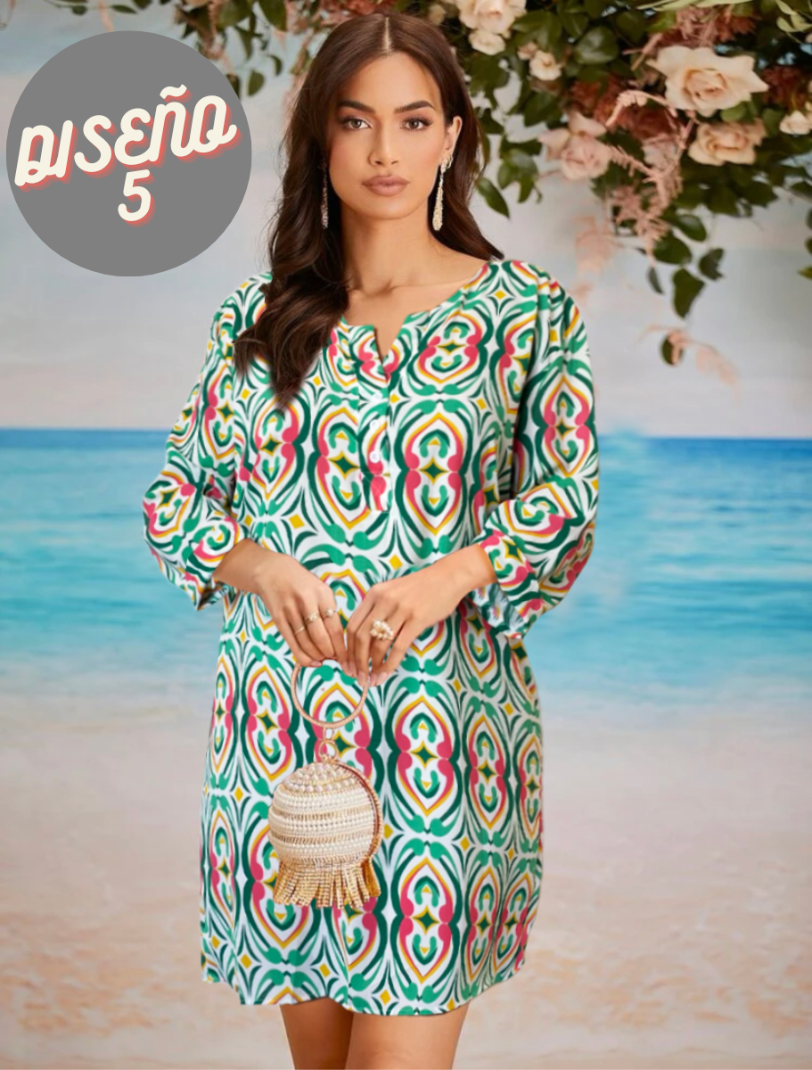 Vestidos Casuales Mujer Midi Curvy Blusón Largo Playa