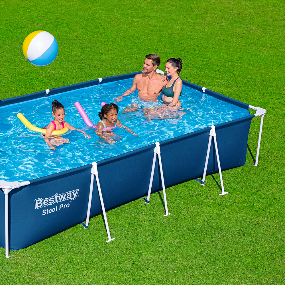 Alberca Rectangular Estructural Grande Bestway 400 Cm Azul