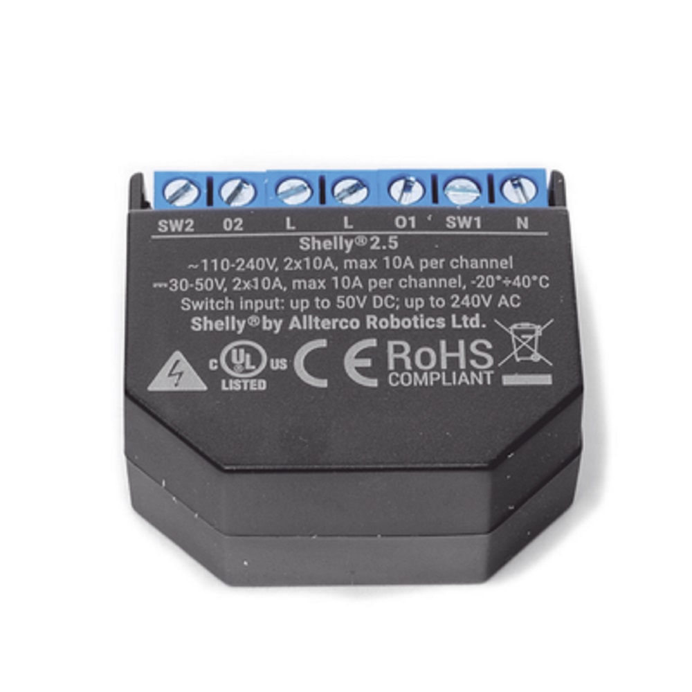 Doble Relevador Interruptor Wifi P/ Persianas Shelly 2.5