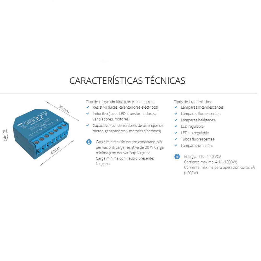 Relevador Interruptor Wifi Industrial Inteligente Shelly 1L