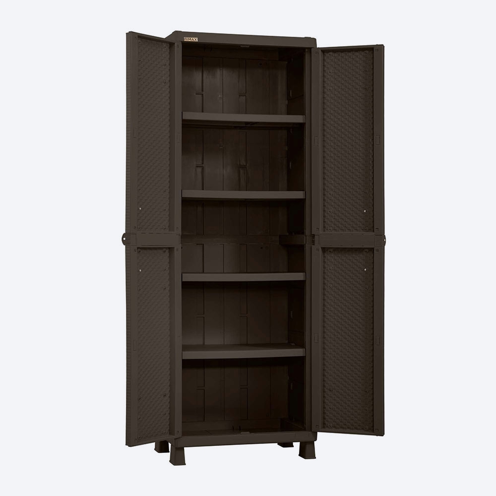 Closet Armario Gabinete Grande Apariencia Rattan Resistente Color Wengue