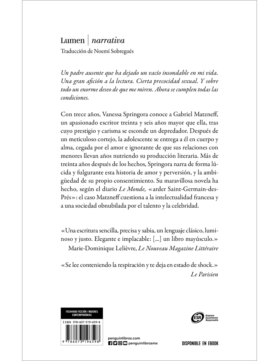 El consentimiento - springora, vanessa 