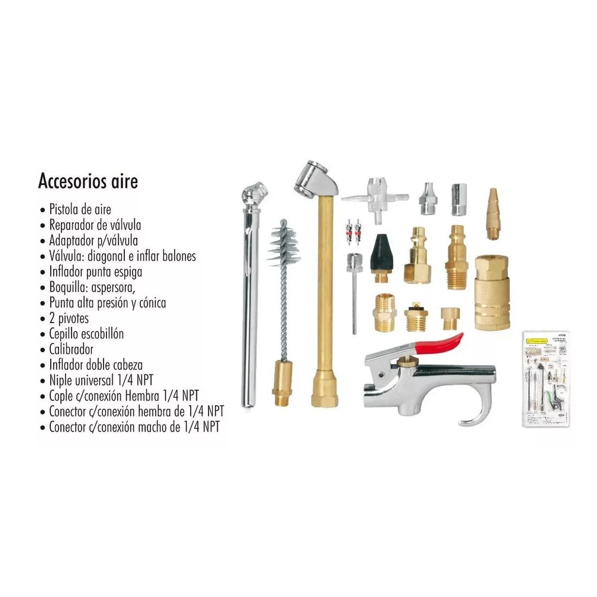 Accesorios Aire Neumatico Compresor Taller Juego 18 Pzs