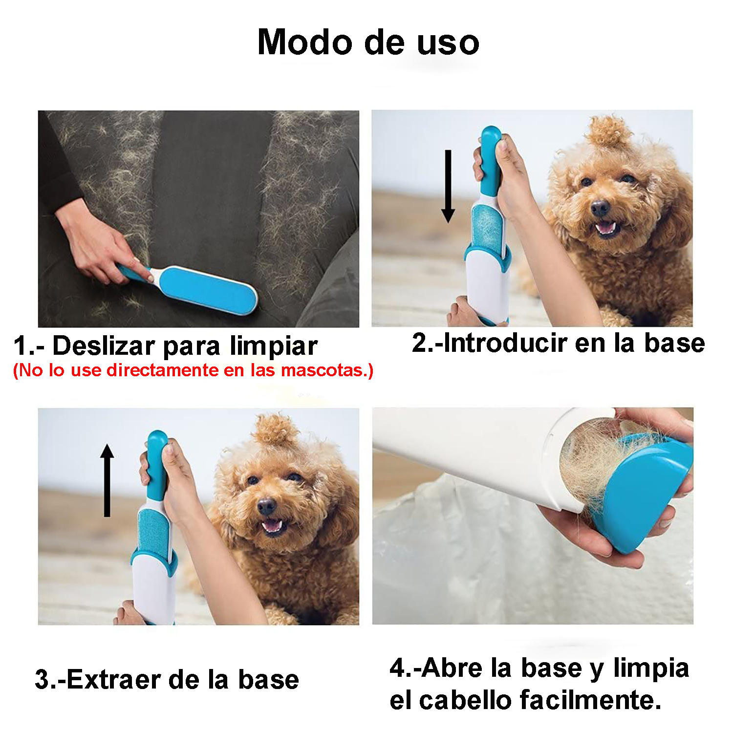 Cepillo Removedor Quita Pelo Pelusa Mascotas Perro Gato Ropa