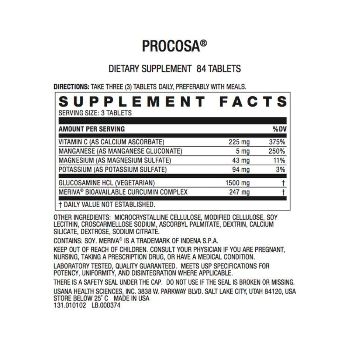 Usana Procosa II 131 con 84 tabletas