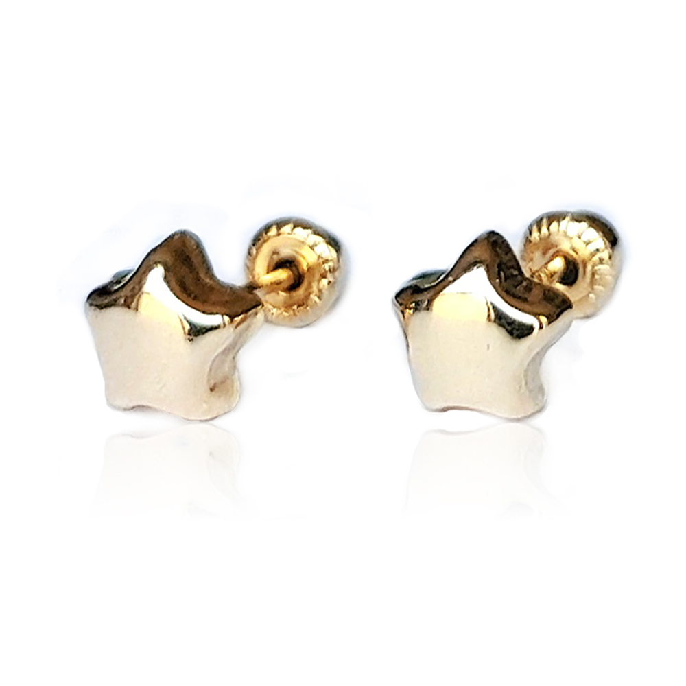 Aretes Pequeña Estrella Oro Amarillo 14 Kilates para Mujer
