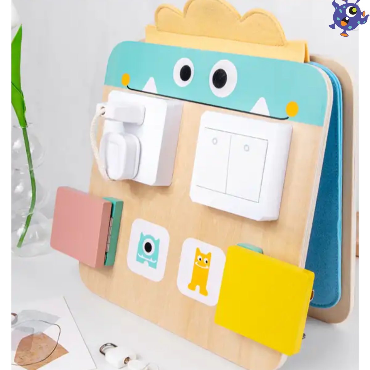 Tablero Sensorial Para Niños Pequeños Montessori Mounstro Libro juguete