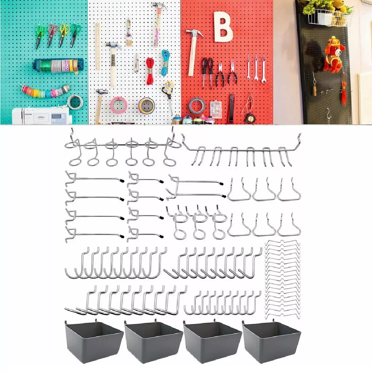 Juego 80 Gancho Para Tablero Perforado Exhibidor National Hardware