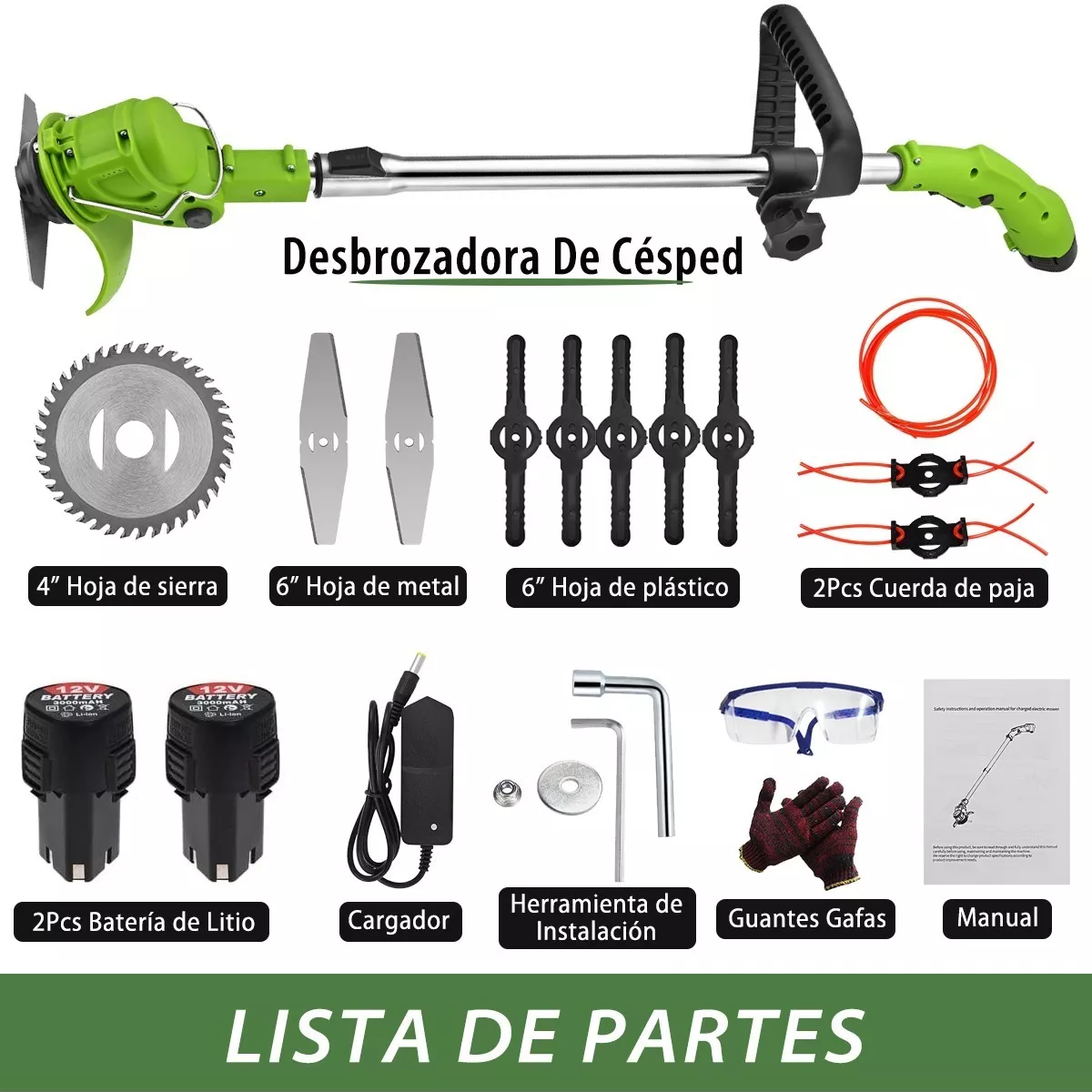 Desbrozadora Electrica Inalámbrica Portátil Podadoras Pasto