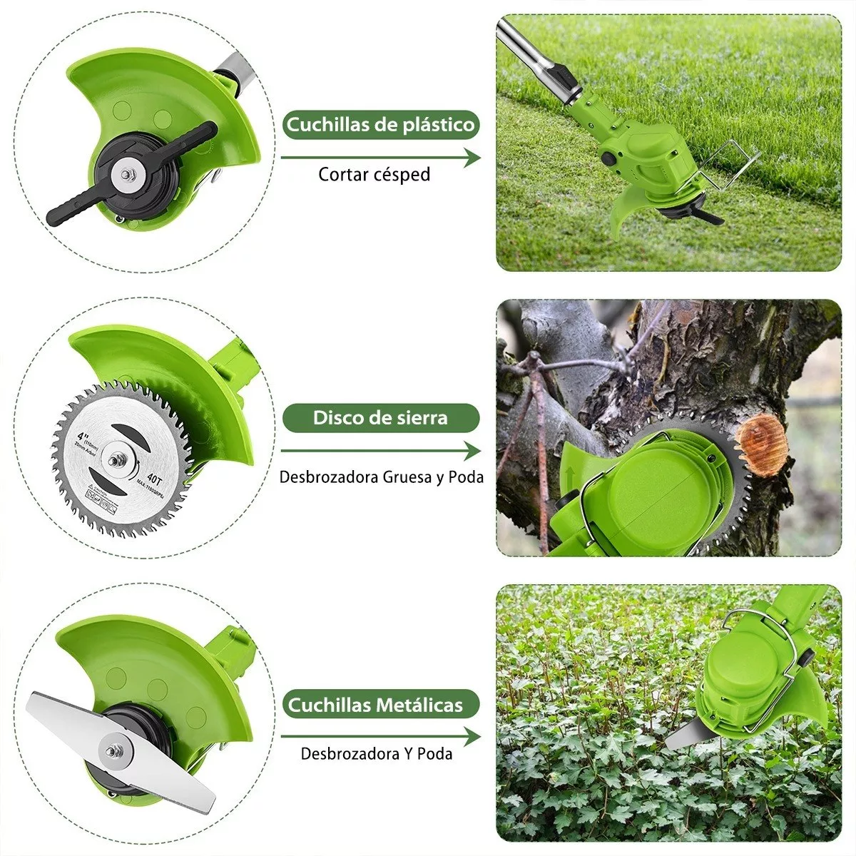 Desbrozadora Electrica Inalámbrica Portátil Podadoras Pasto