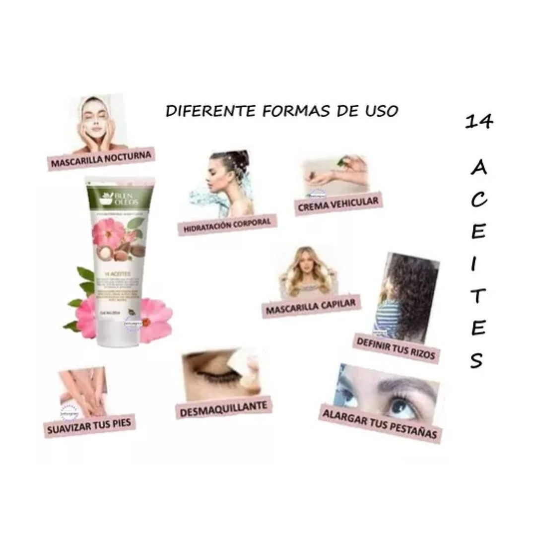 Crema 14 Aceites Blen Humecta Corporal y Alarga Pestañas