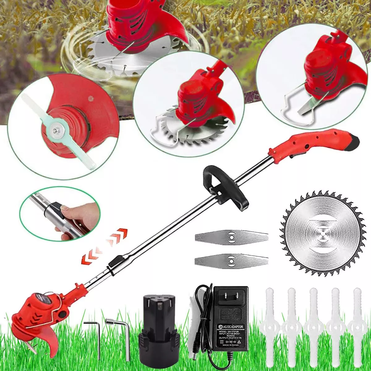 Desbrozadora De Césped Electrica Cortadora Pasto Inalámbrico