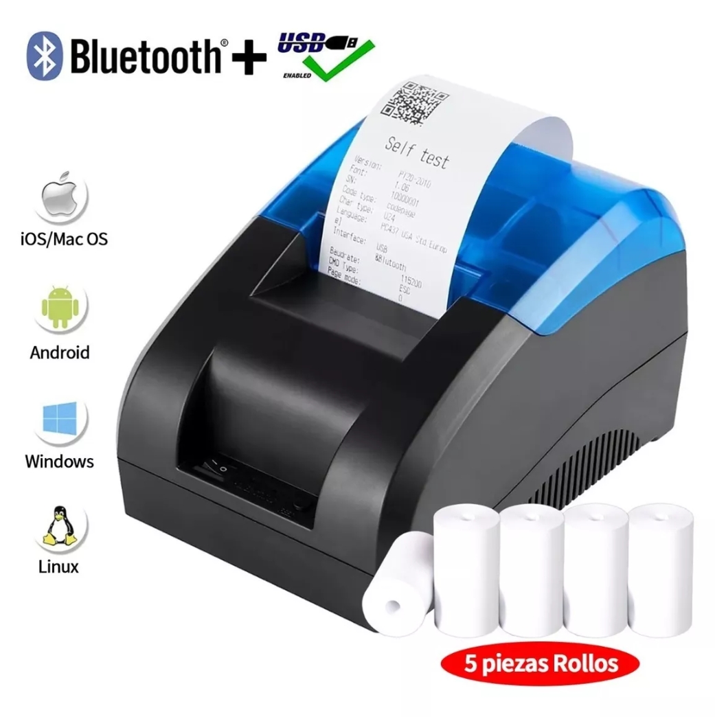 Impresora Térmica Pos Usb De 58 Mm C/bluetooth Para Recibos