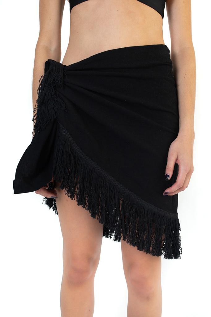  Falda de Playa hecho de Manta de Algodón deshilado, Fresco, Ropa de Playa, Pareo, Manta Deshilada de Algodón, Diferentes Tonos, Ropa de Mar. Punto y Compra SP-FCOR