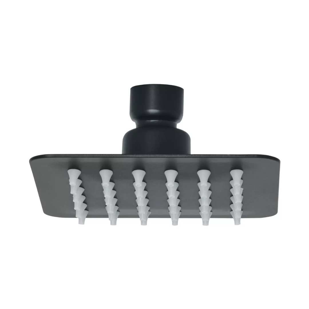 Regadera Cuadrada 4', Acero Inox, Sin Brazo, Negro Mate