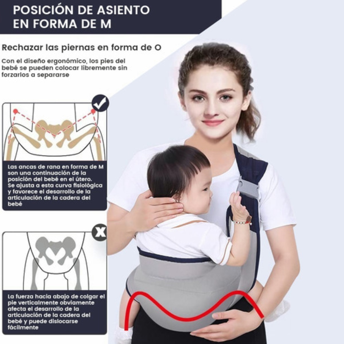 Mochila Cangurera Portabebés Gris