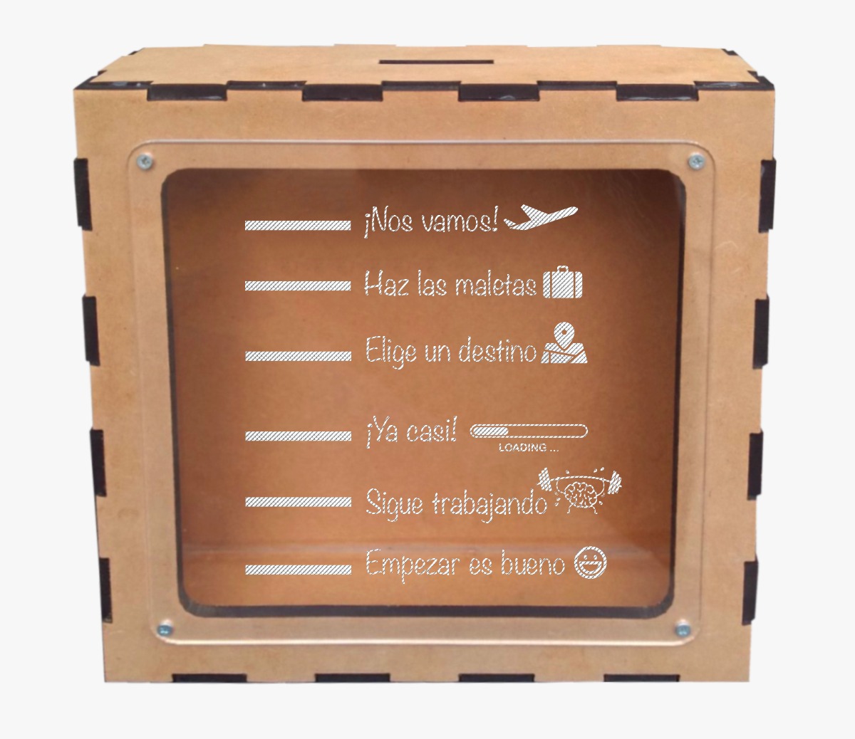 Alcancia de MDF Viajes